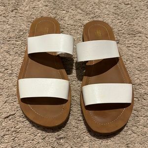 White strappy sandals